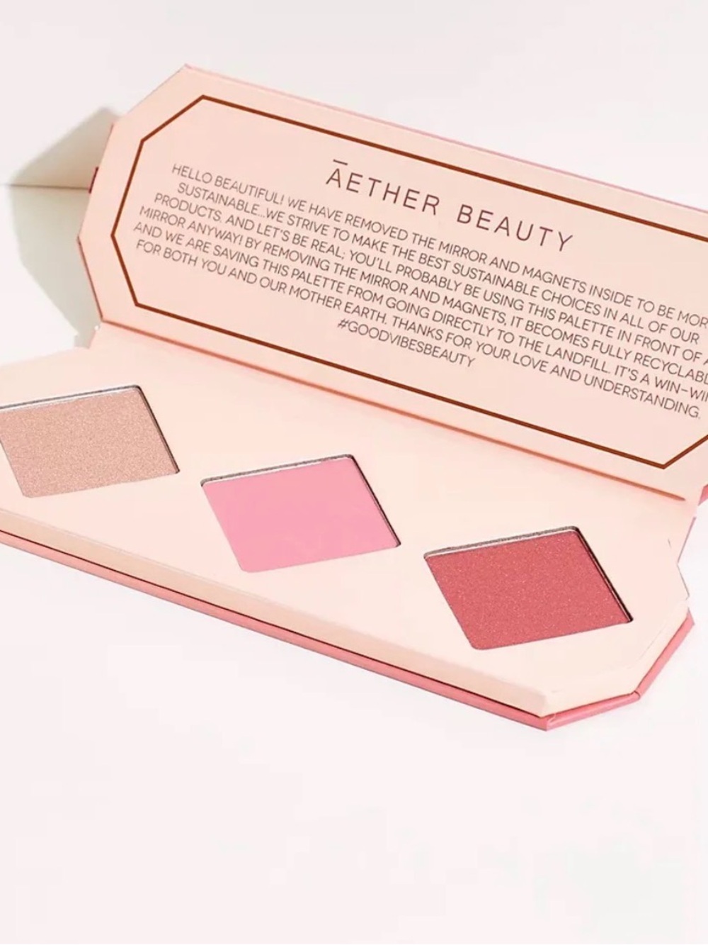 Aether Beauty Pink Blush Trio Palette - Soft Pink & Rose Cheek Colors